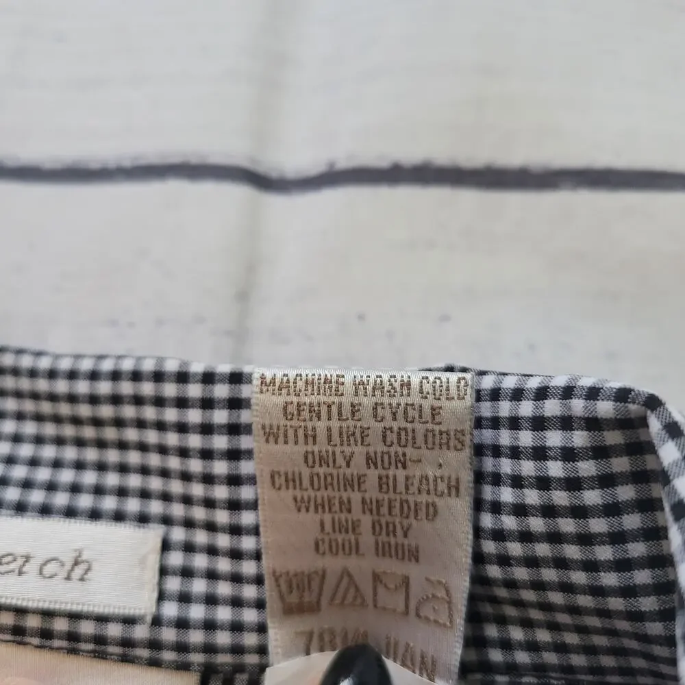 Drapers & Damons Size M Stretch Gingam Plaid‎ Black White Full Zip Jacket